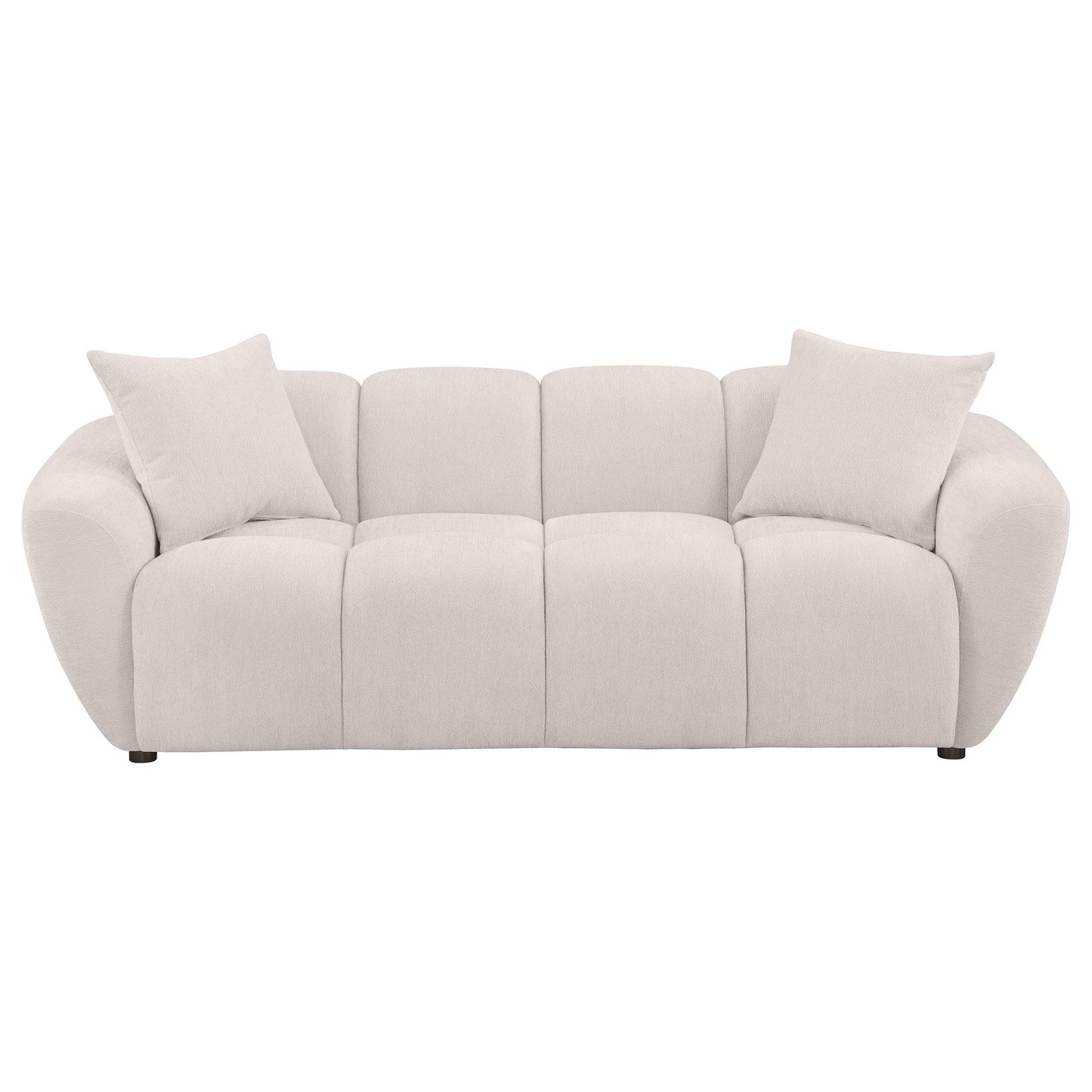  Coaster Furniture Destino 509301 Chenille Upholstered Splayed Arm Sofa - Greige IMAGE 5