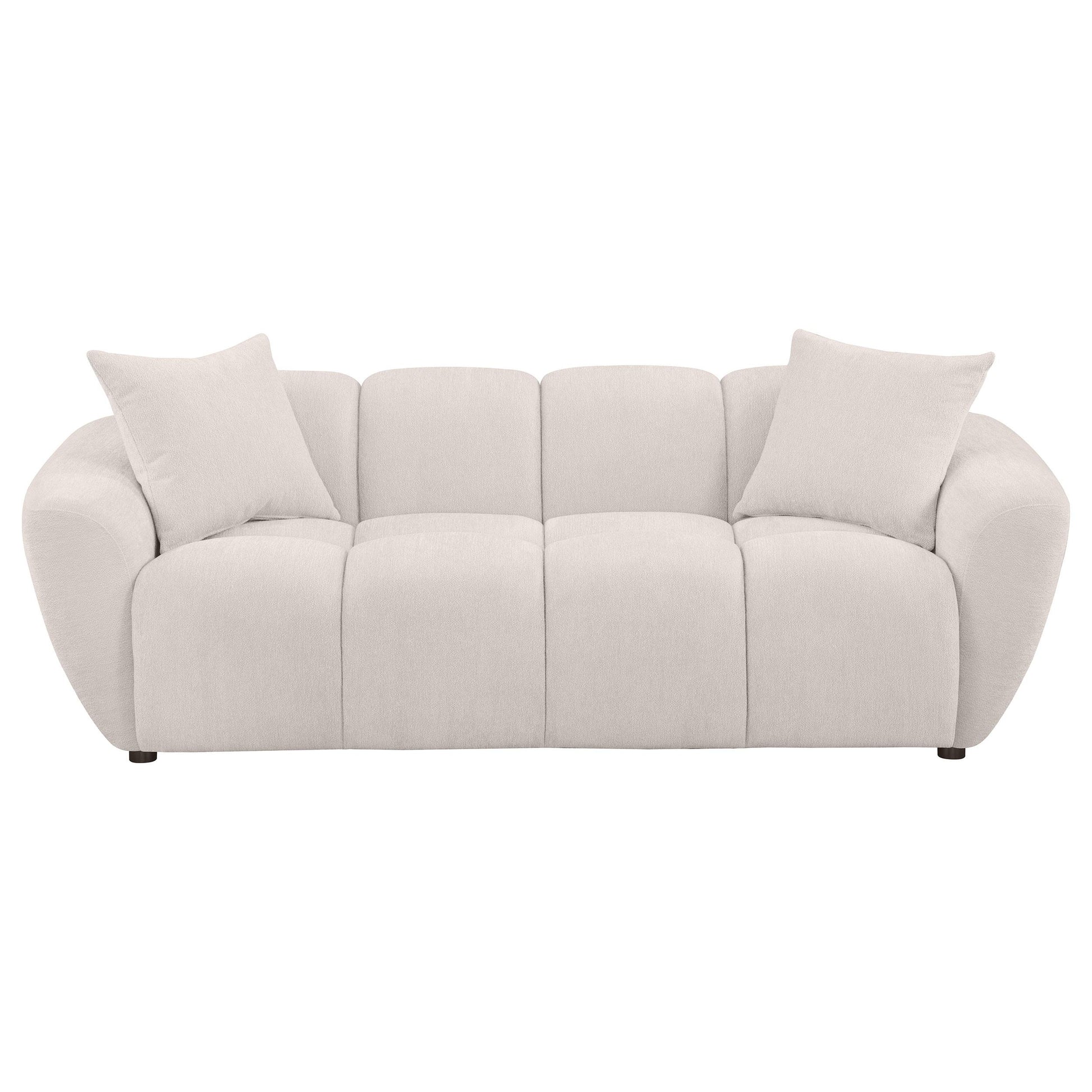  Coaster Furniture Destino 509301 Chenille Upholstered Splayed Arm Sofa - Greige IMAGE 5