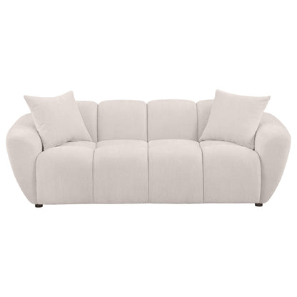  Coaster Furniture Destino 509301 Chenille Upholstered Splayed Arm Sofa - Greige IMAGE 5