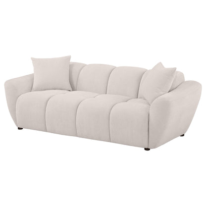  Coaster Furniture Destino 509301 Chenille Upholstered Splayed Arm Sofa - Greige IMAGE 9