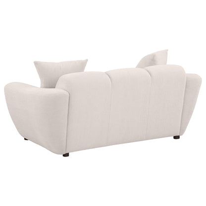  Coaster Furniture Destino 509302 Chenille Upholstered Splayed Arm Loveseat - Greige IMAGE 3