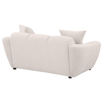  Coaster Furniture Destino 509302 Chenille Upholstered Splayed Arm Loveseat - Greige IMAGE 6