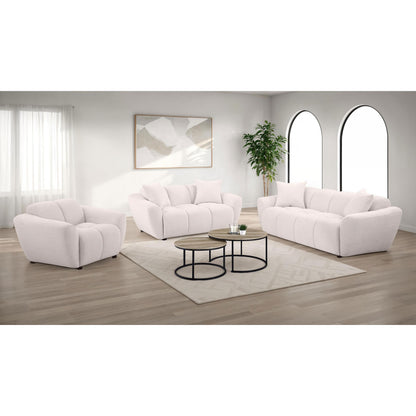  Coaster Furniture Destino 509302 Chenille Upholstered Splayed Arm Loveseat - Greige IMAGE 8