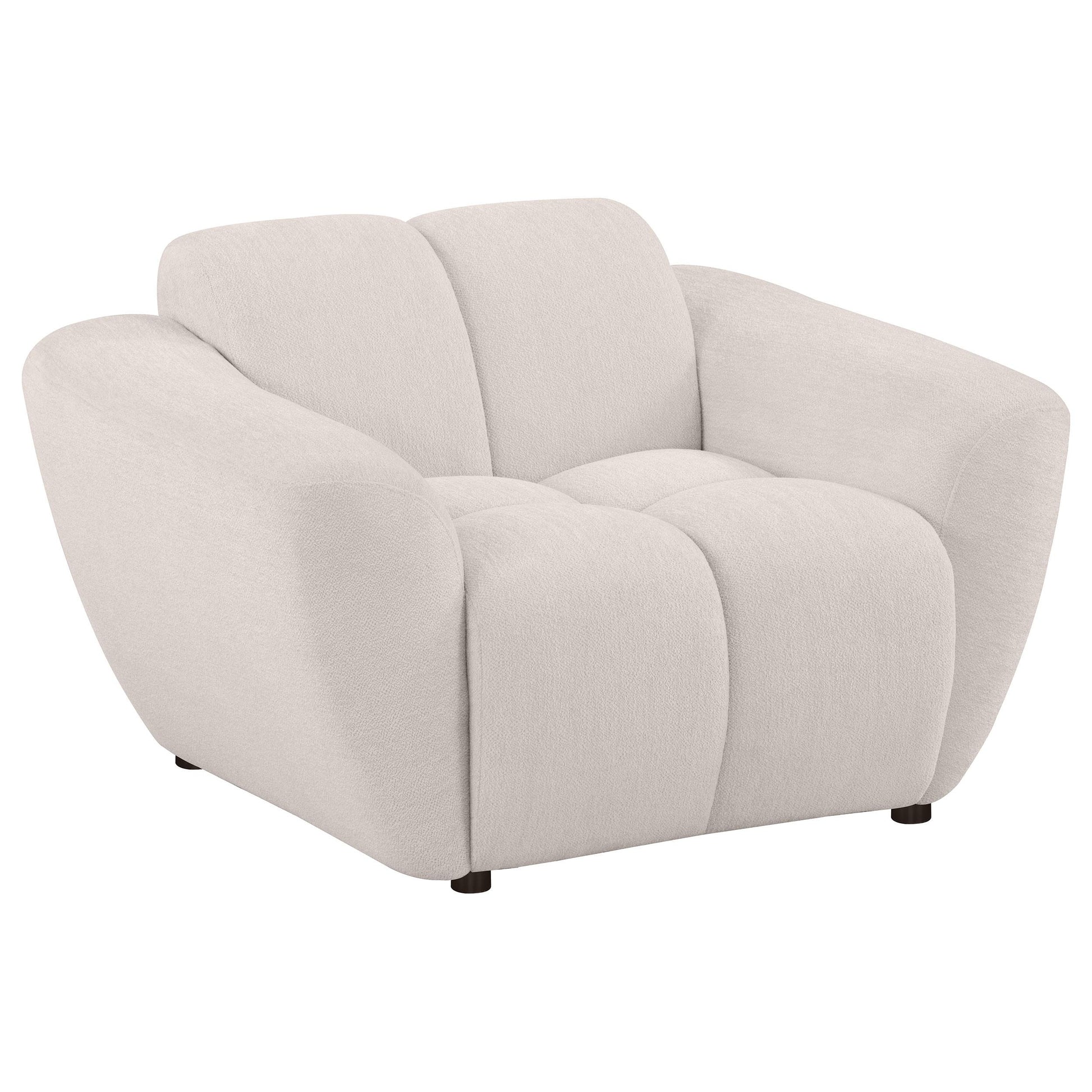  Coaster Furniture Destino 509303 Chenille Upholstered Splayed Arm Accent Chair - Greige IMAGE 1