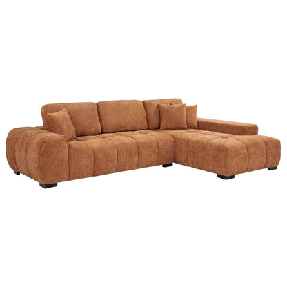  Coaster Furniture Octavia 509350 Upholstered Sectional Chaise Sofa - Orange IMAGE 2