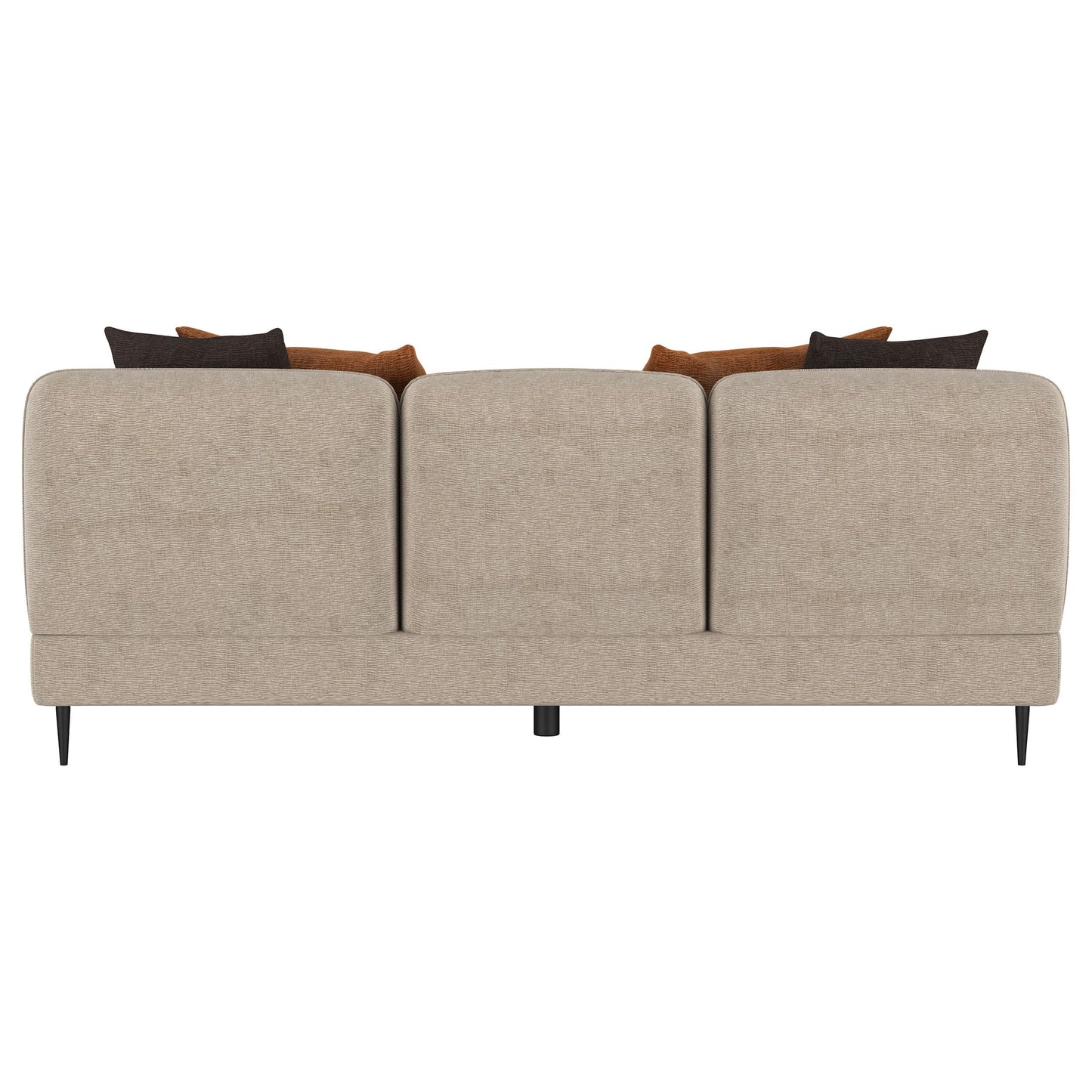  Coaster Furniture Jade 509411 Chenille Upholstered Sculpted Track Arm Sofa - Latte IMAGE 3