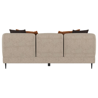  Coaster Furniture Jade 509411 Chenille Upholstered Sculpted Track Arm Sofa - Latte IMAGE 3