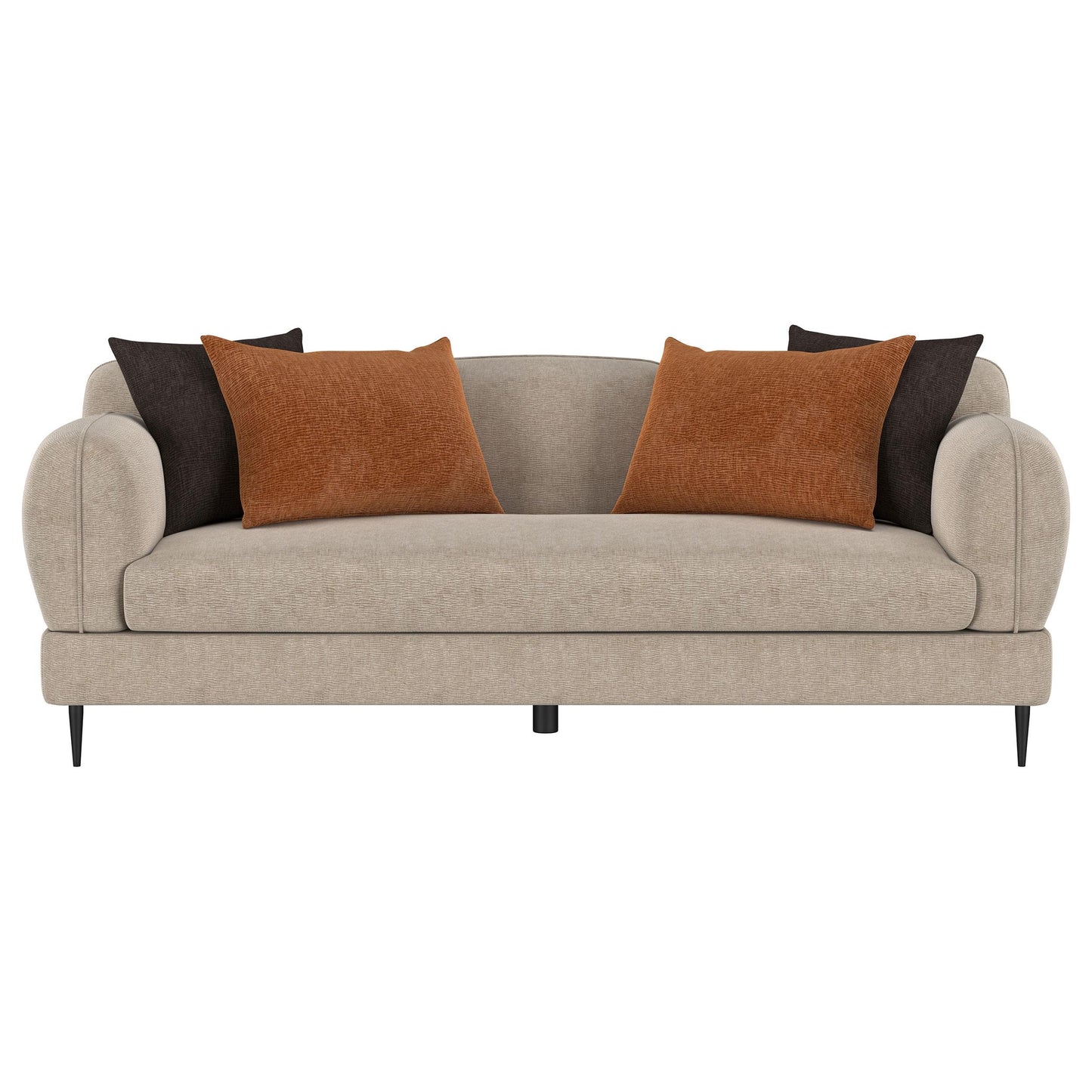  Coaster Furniture Jade 509411 Chenille Upholstered Sculpted Track Arm Sofa - Latte IMAGE 6