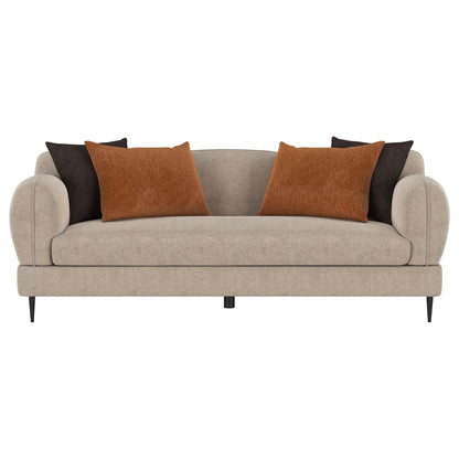 Coaster Furniture Jade 509411 Chenille Upholstered Sculpted Track Arm Sofa - Latte IMAGE 6