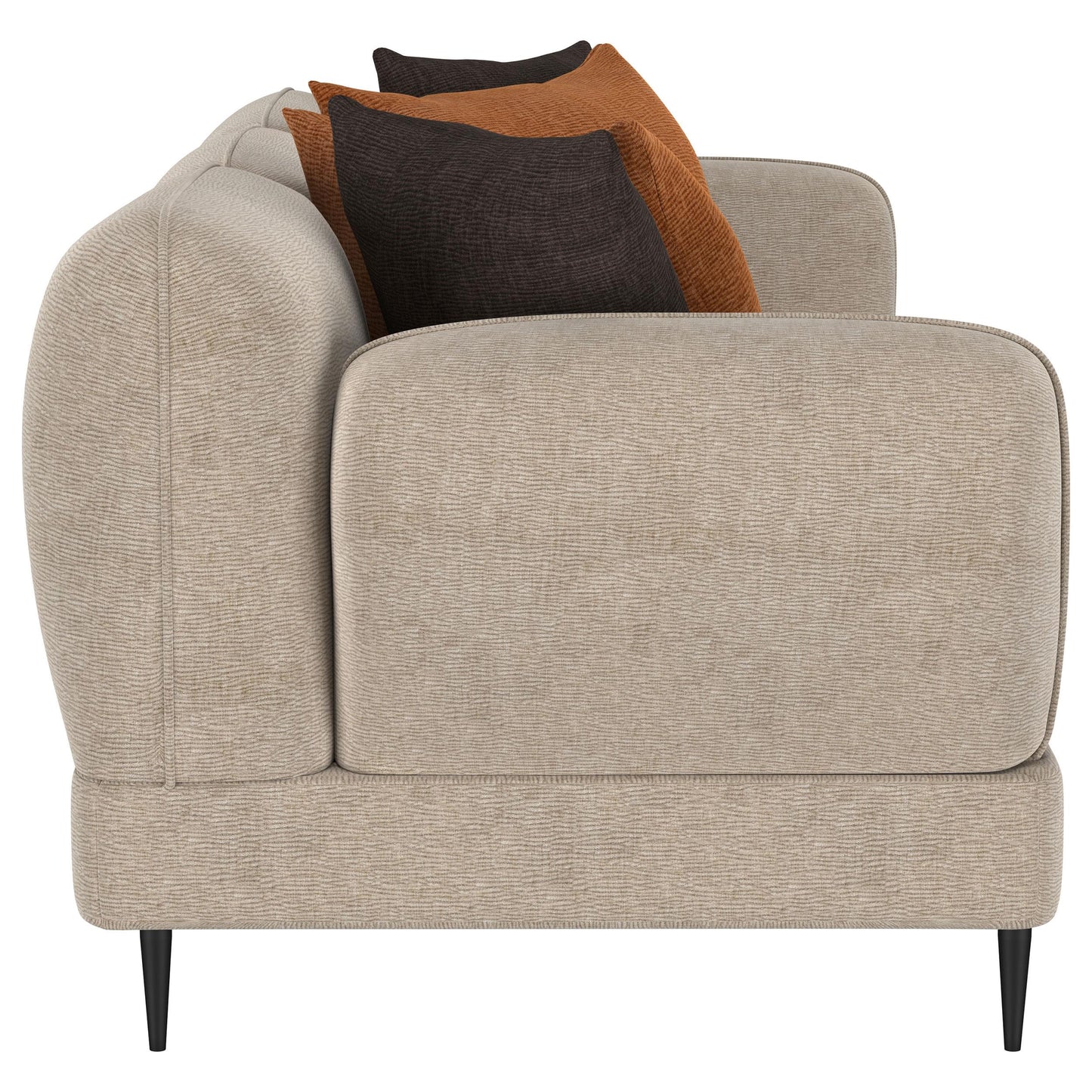  Coaster Furniture Jade 509411 Chenille Upholstered Sculpted Track Arm Sofa - Latte IMAGE 8