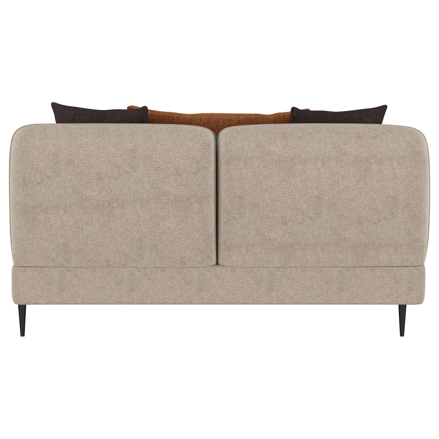  Coaster Furniture Jade 509412 Chenille Upholstered Sculpted Track Arm Loveseat - Latte IMAGE 4