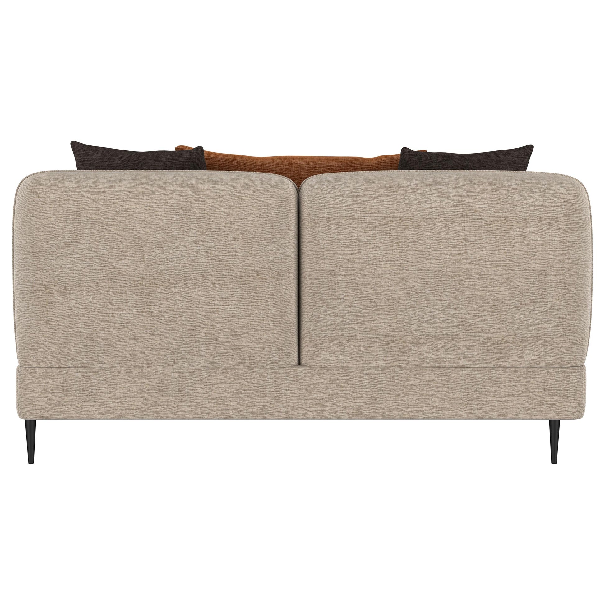  Coaster Furniture Jade 509412 Chenille Upholstered Sculpted Track Arm Loveseat - Latte IMAGE 4