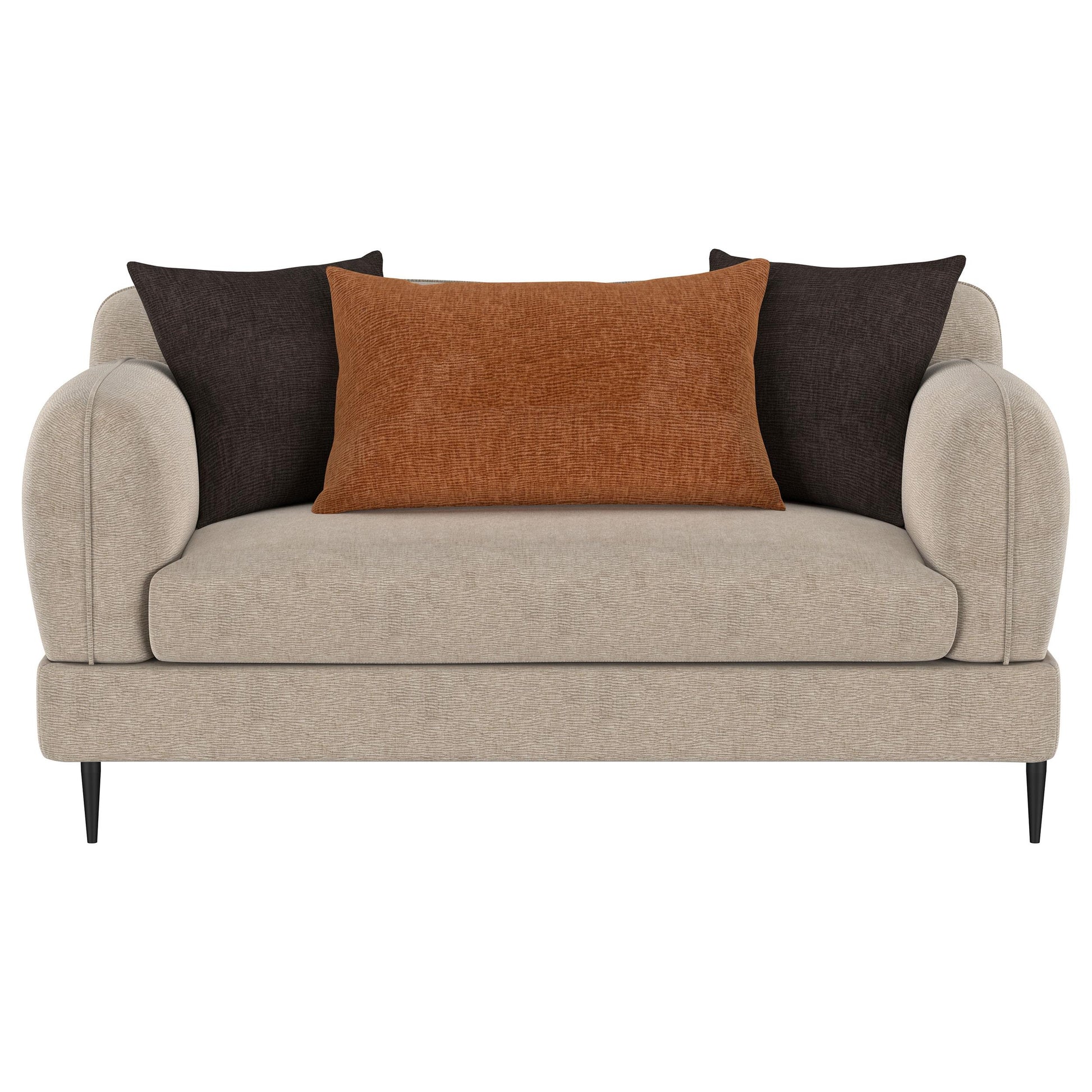  Coaster Furniture Jade 509412 Chenille Upholstered Sculpted Track Arm Loveseat - Latte IMAGE 5