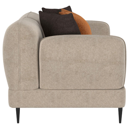  Coaster Furniture Jade 509412 Chenille Upholstered Sculpted Track Arm Loveseat - Latte IMAGE 8