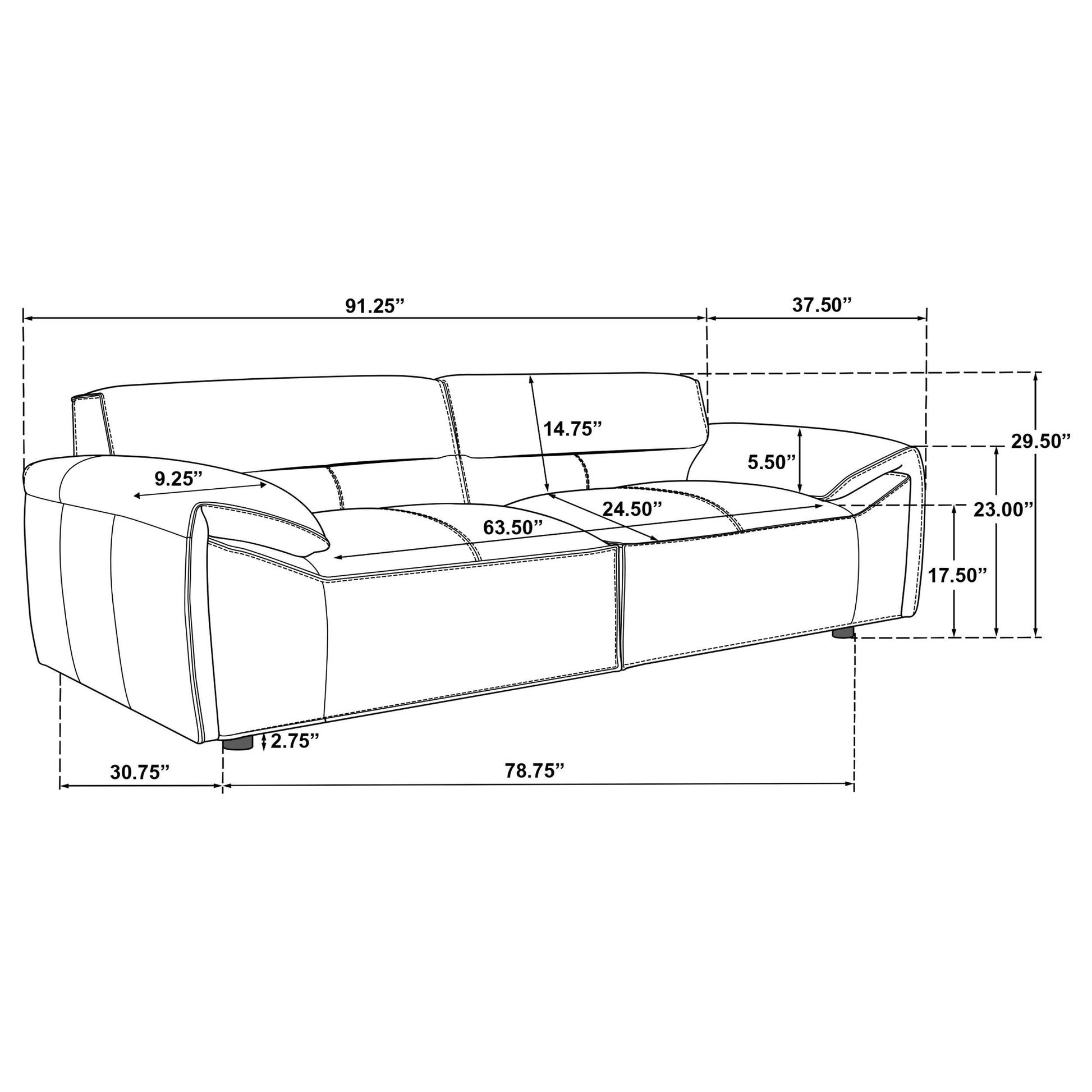  Coaster Furniture Buxton 509501 Top Grain Leather Upholstered Sofa - Orange IMAGE 12