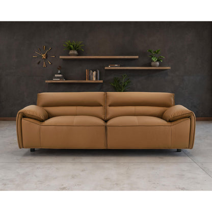  Coaster Furniture Buxton 509501 Top Grain Leather Upholstered Sofa - Orange IMAGE 4