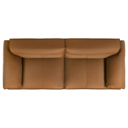  Coaster Furniture Buxton 509501 Top Grain Leather Upholstered Sofa - Orange IMAGE 6