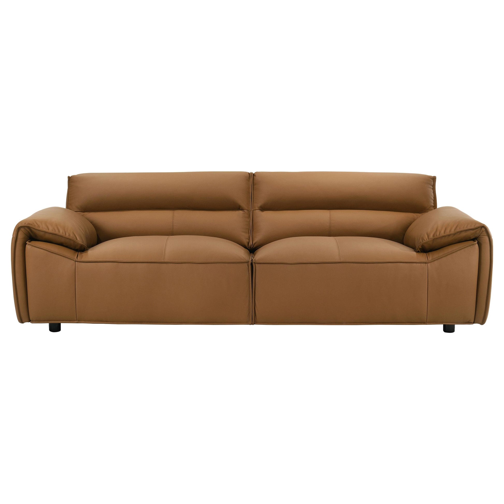  Coaster Furniture Buxton 509501 Top Grain Leather Upholstered Sofa - Orange IMAGE 7