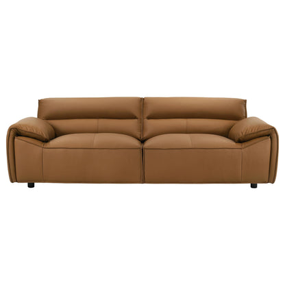  Coaster Furniture Buxton 509501 Top Grain Leather Upholstered Sofa - Orange IMAGE 7