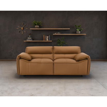  Coaster Furniture Buxton 509502 Top Grain Leather Upholstered Loveseat - Orange IMAGE 5