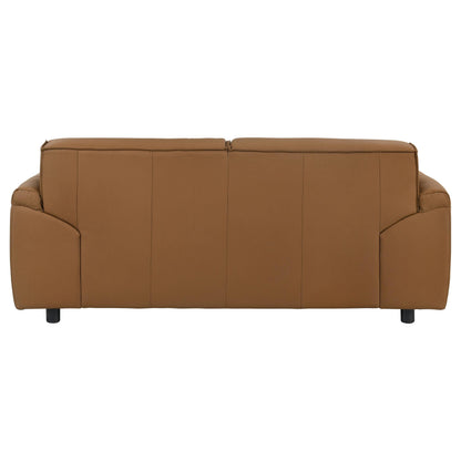  Coaster Furniture Buxton 509502 Top Grain Leather Upholstered Loveseat - Orange IMAGE 7