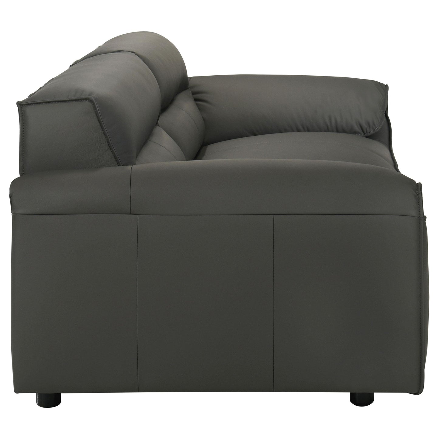  Coaster Furniture Buxton 509504 Top Grain Leather Upholstered Sofa - Graphite IMAGE 3