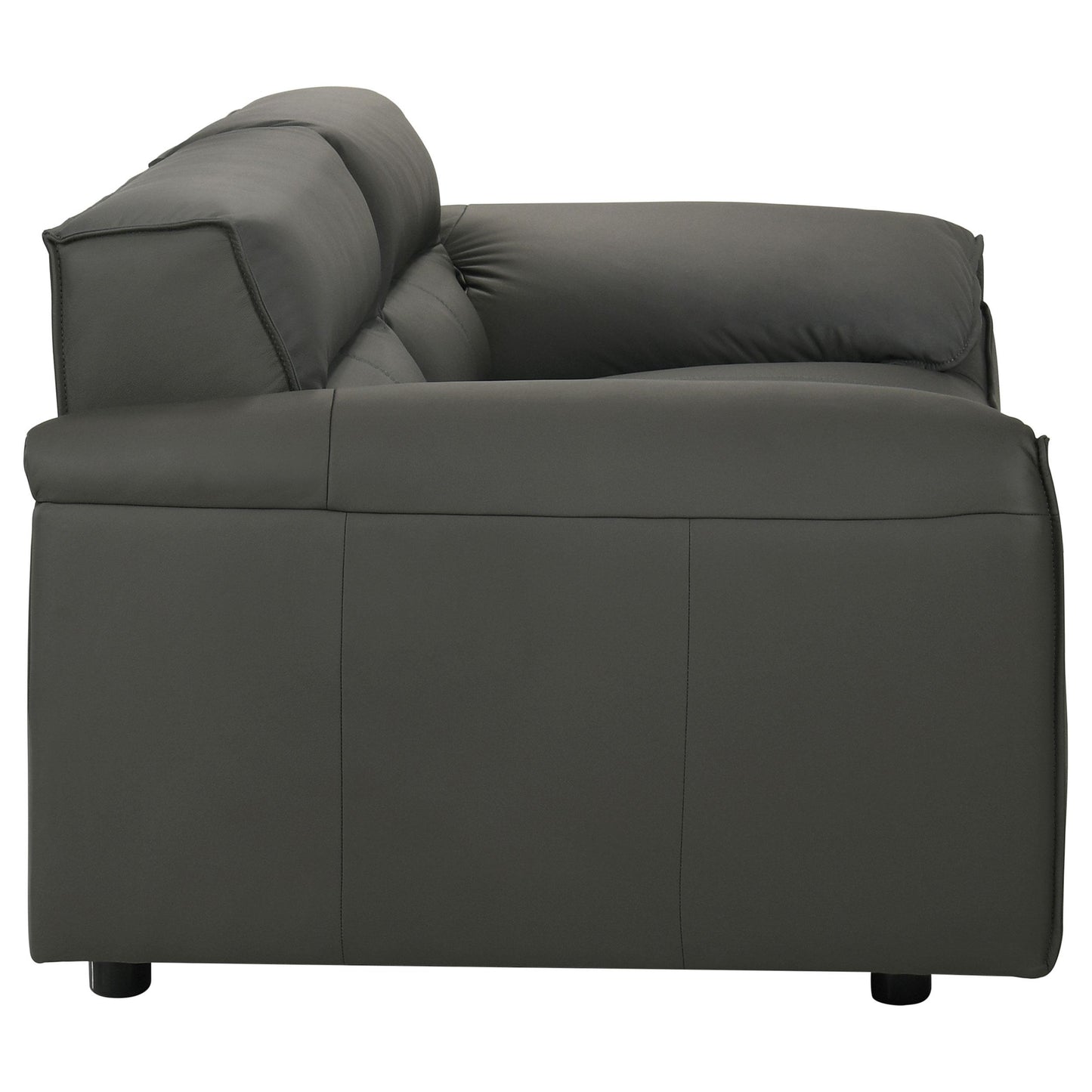  Coaster Furniture Buxton 509505 Top Grain Leather Upholstered Loveseat - Graphite IMAGE 2