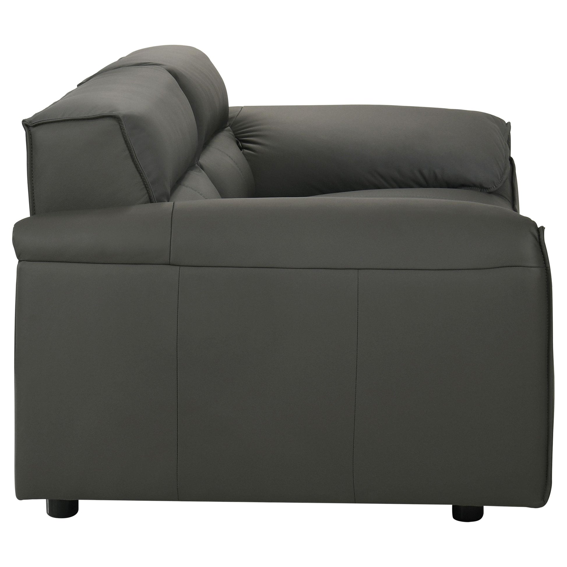  Coaster Furniture Buxton 509505 Top Grain Leather Upholstered Loveseat - Graphite IMAGE 2