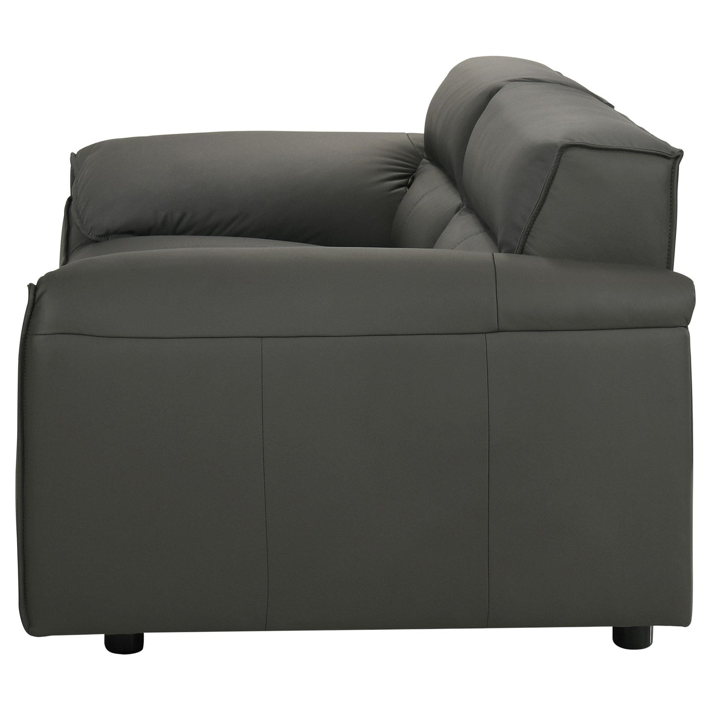  Coaster Furniture Buxton 509505 Top Grain Leather Upholstered Loveseat - Graphite IMAGE 3