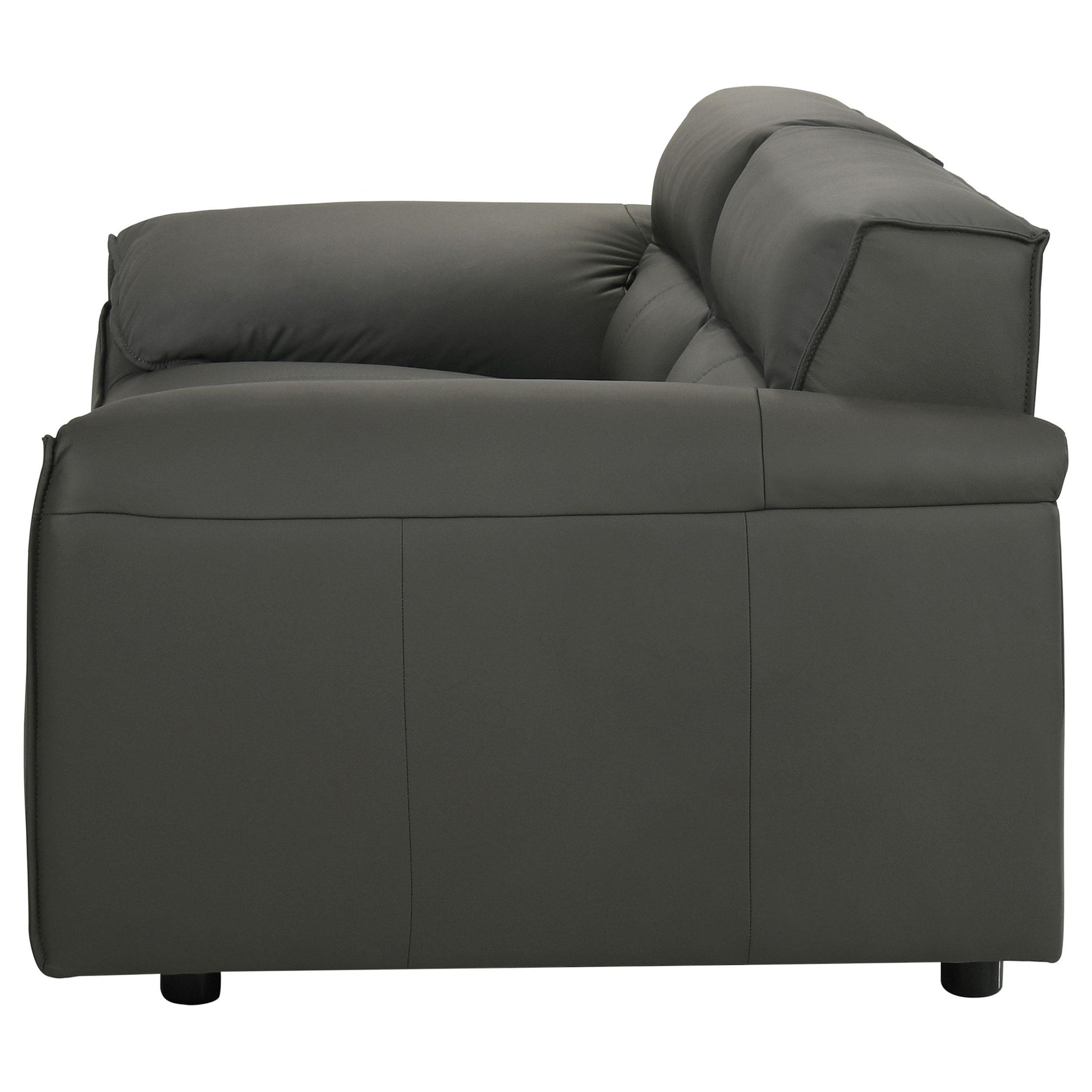  Coaster Furniture Buxton 509505 Top Grain Leather Upholstered Loveseat - Graphite IMAGE 3