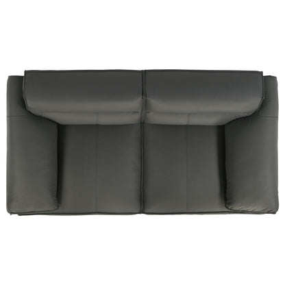  Coaster Furniture Buxton 509505 Top Grain Leather Upholstered Loveseat - Graphite IMAGE 5