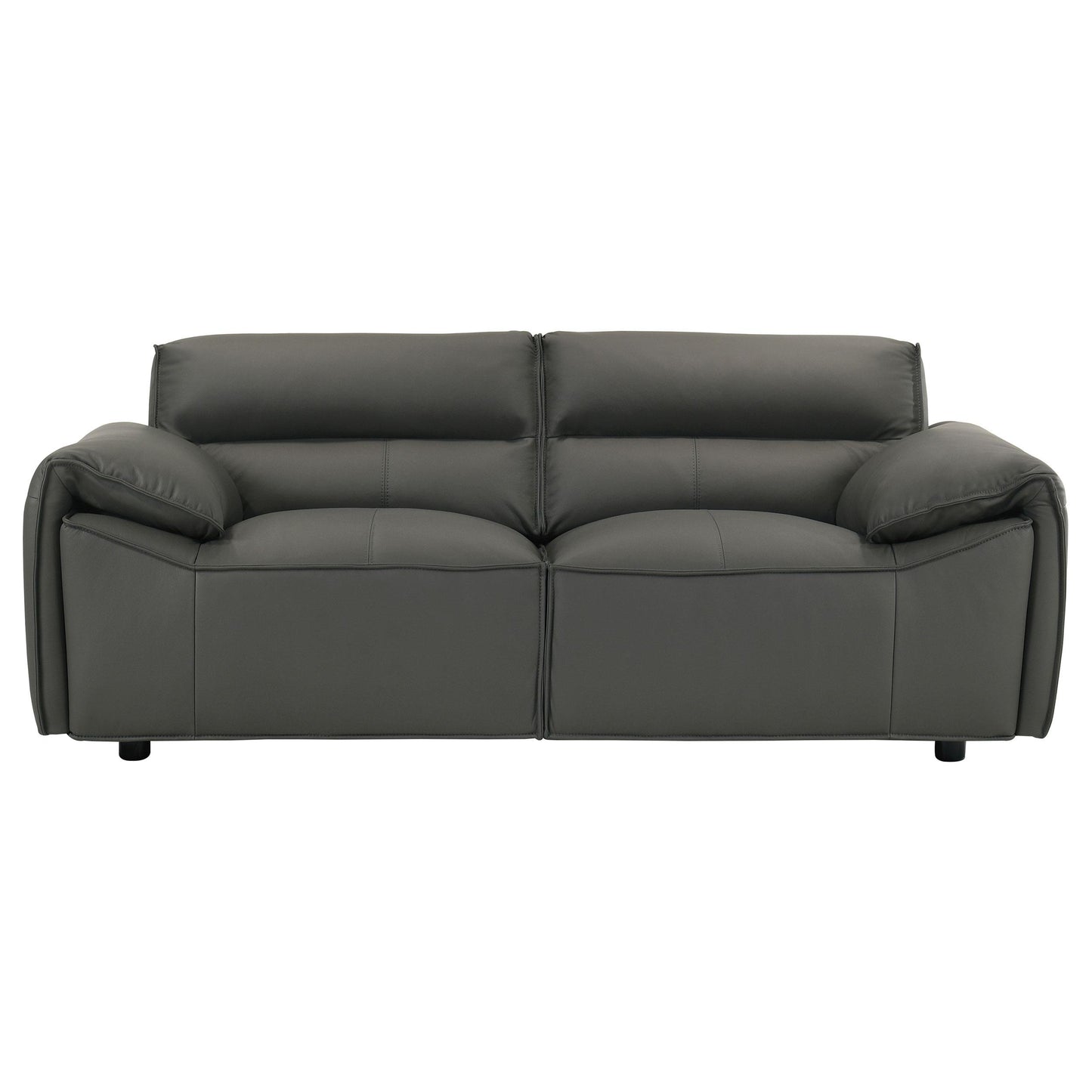  Coaster Furniture Buxton 509505 Top Grain Leather Upholstered Loveseat - Graphite IMAGE 7