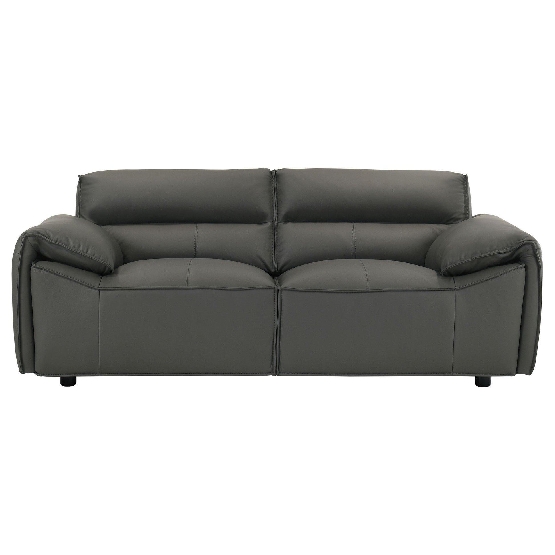  Coaster Furniture Buxton 509505 Top Grain Leather Upholstered Loveseat - Graphite IMAGE 7
