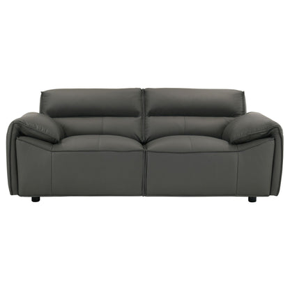  Coaster Furniture Buxton 509505 Top Grain Leather Upholstered Loveseat - Graphite IMAGE 7