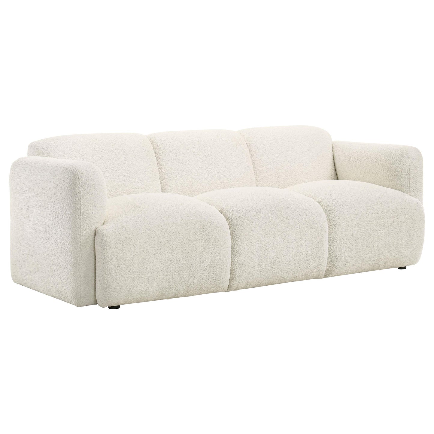  Coaster Furniture Dorset 509811 Fabric Upholstered Round Track Arm Sofa - White IMAGE 1