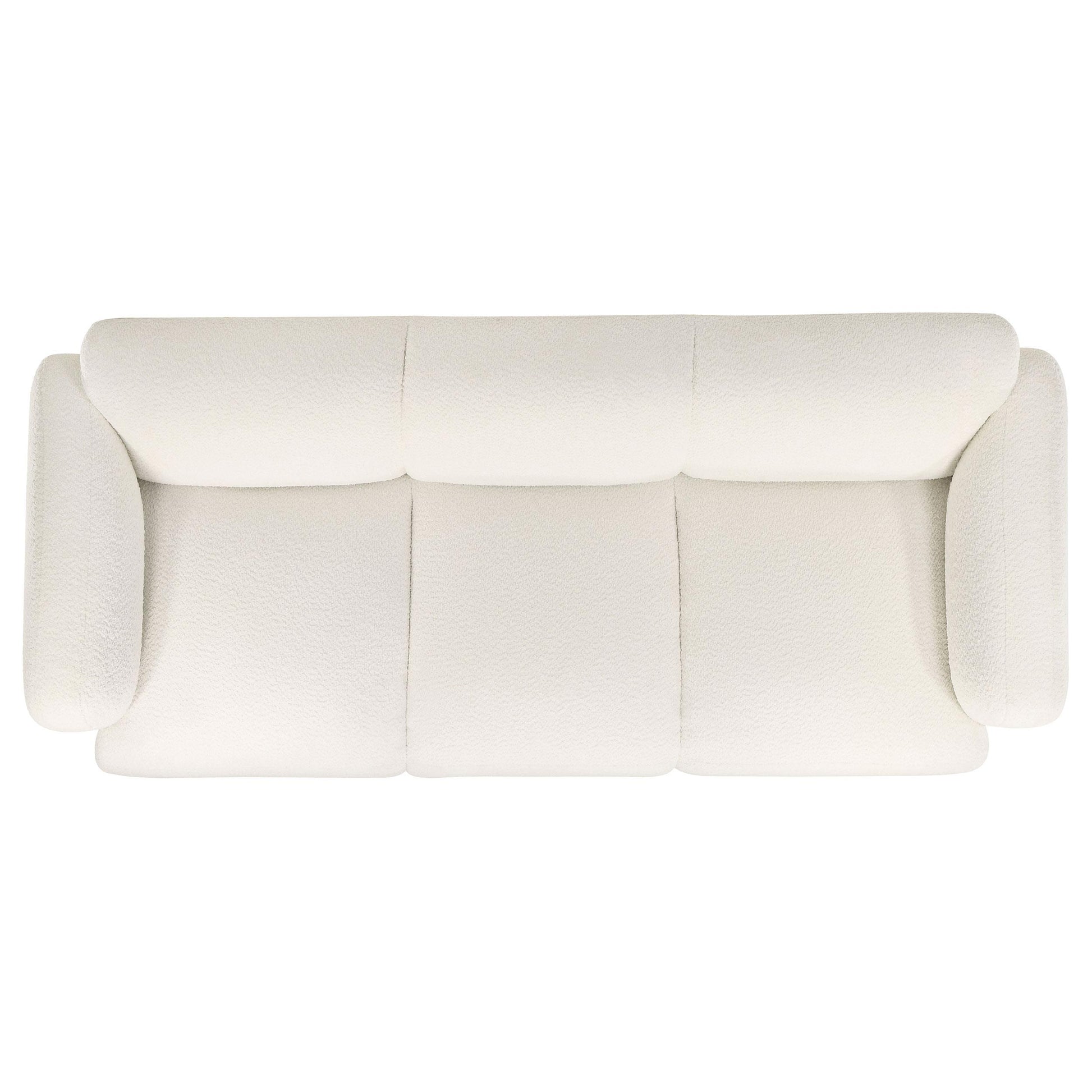  Coaster Furniture Dorset 509811 Fabric Upholstered Round Track Arm Sofa - White IMAGE 5