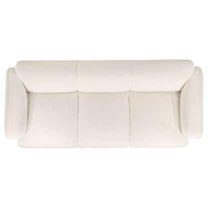  Coaster Furniture Dorset 509811 Fabric Upholstered Round Track Arm Sofa - White IMAGE 5