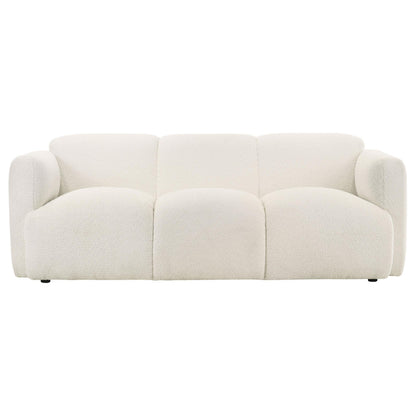  Coaster Furniture Dorset 509811 Fabric Upholstered Round Track Arm Sofa - White IMAGE 7