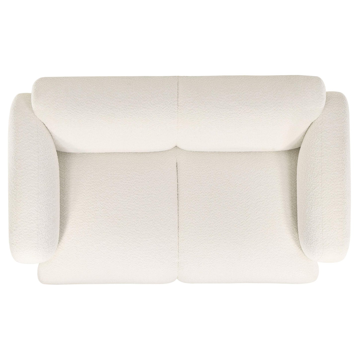  Coaster Furniture Dorset 509812 Fabric Upholstered Round Track Arm Loveseat - White IMAGE 6