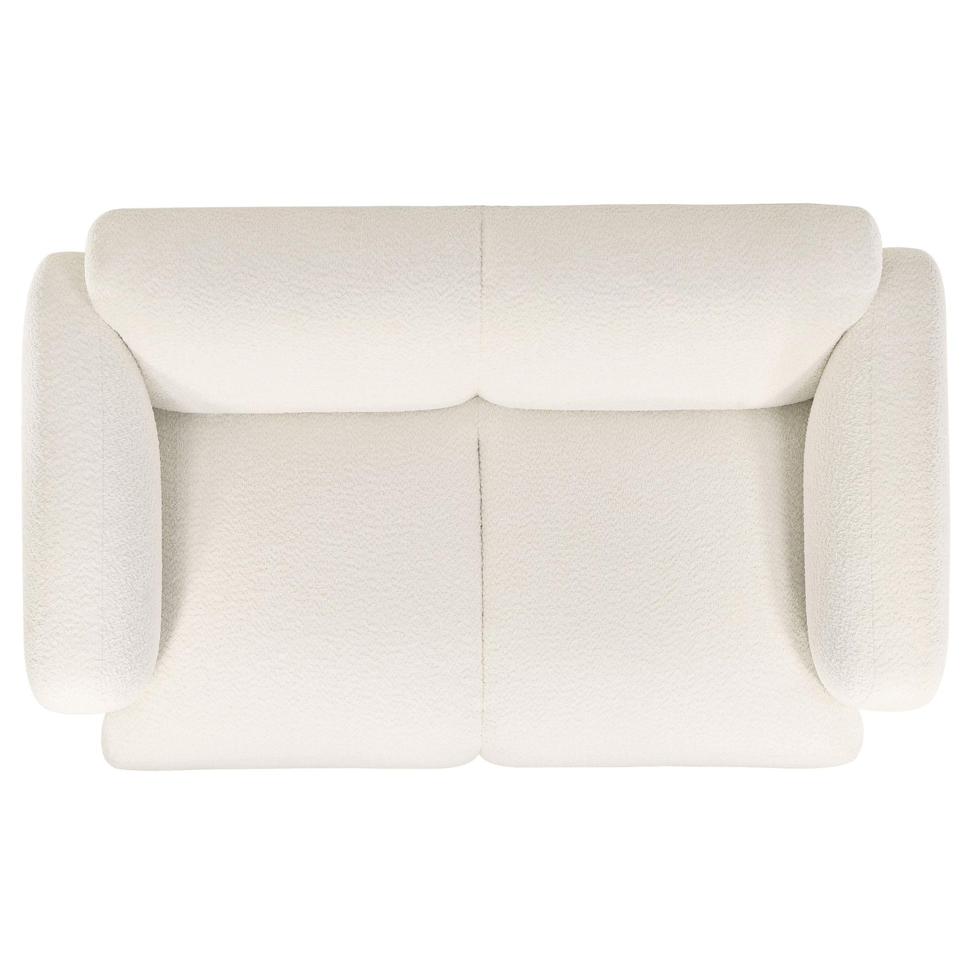  Coaster Furniture Dorset 509812 Fabric Upholstered Round Track Arm Loveseat - White IMAGE 6