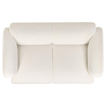  Coaster Furniture Dorset 509812 Fabric Upholstered Round Track Arm Loveseat - White IMAGE 6