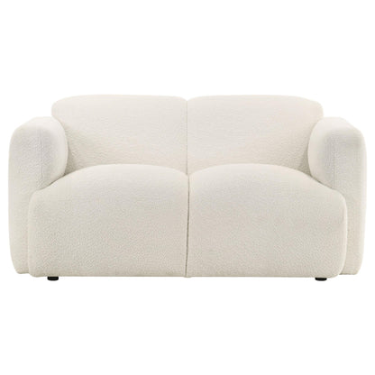  Coaster Furniture Dorset 509812 Fabric Upholstered Round Track Arm Loveseat - White IMAGE 7