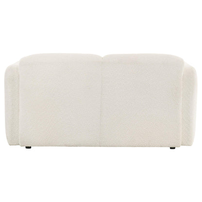  Coaster Furniture Dorset 509812 Fabric Upholstered Round Track Arm Loveseat - White IMAGE 8