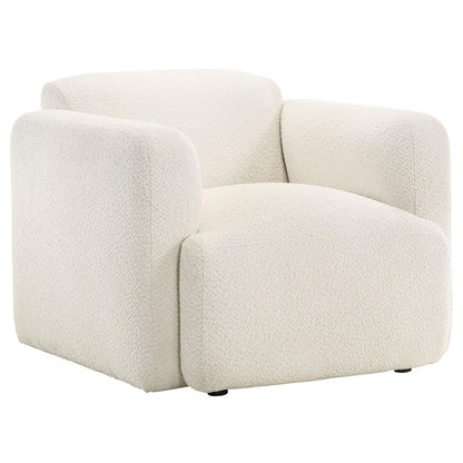  Coaster Furniture Dorset 509813 Fabric Upholstered Round Track Arm Accent Chair - White IMAGE 1