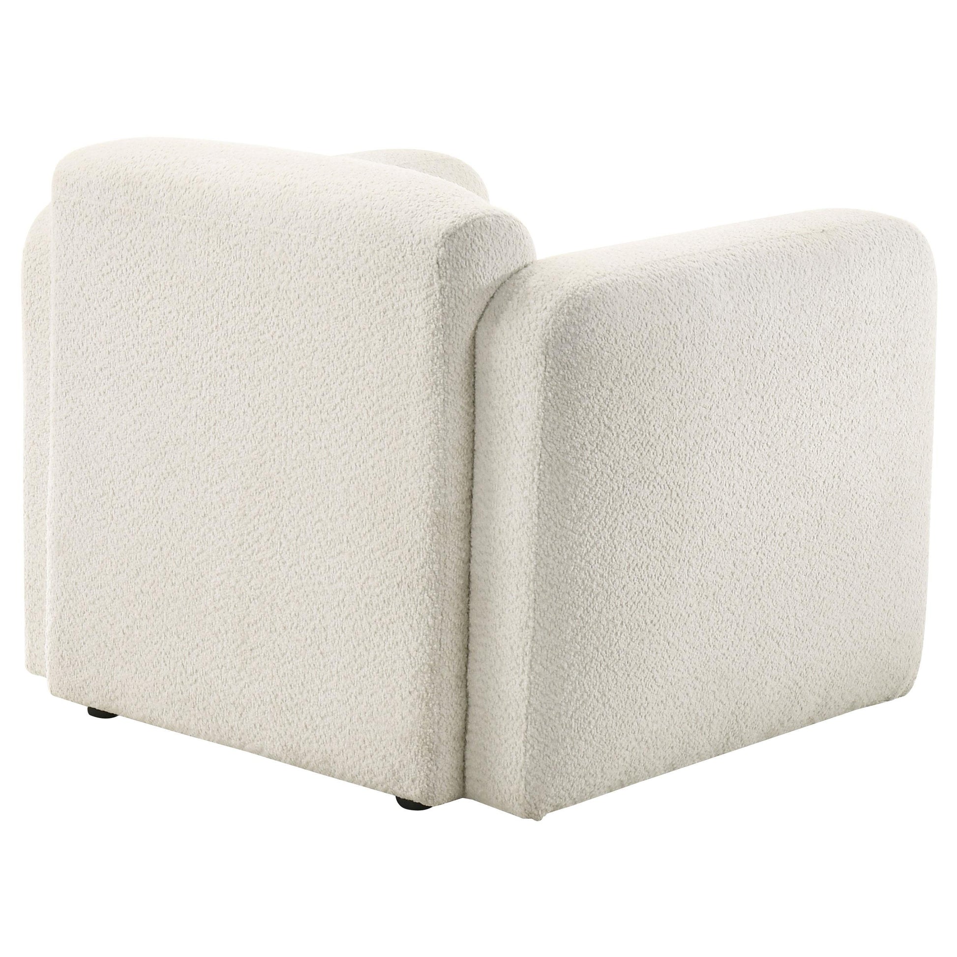  Coaster Furniture Dorset 509813 Fabric Upholstered Round Track Arm Accent Chair - White IMAGE 12