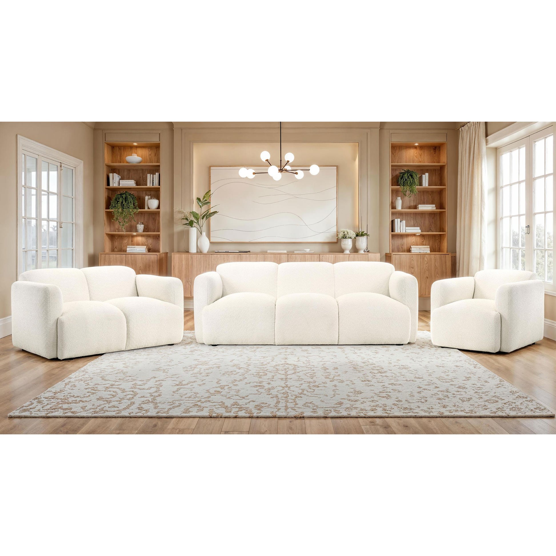  Coaster Furniture Dorset 509813 Fabric Upholstered Round Track Arm Accent Chair - White IMAGE 13