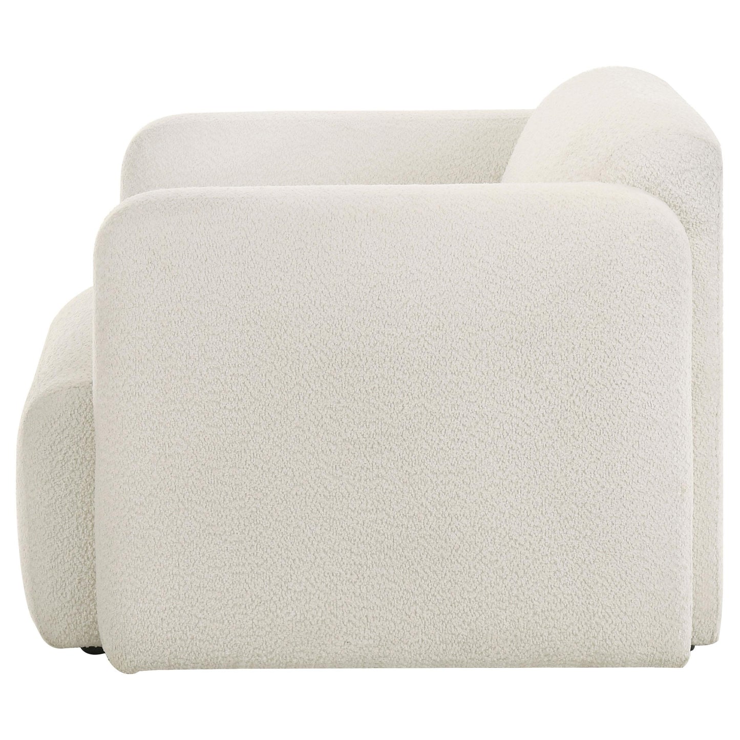  Coaster Furniture Dorset 509813 Fabric Upholstered Round Track Arm Accent Chair - White IMAGE 2