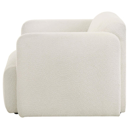  Coaster Furniture Dorset 509813 Fabric Upholstered Round Track Arm Accent Chair - White IMAGE 2