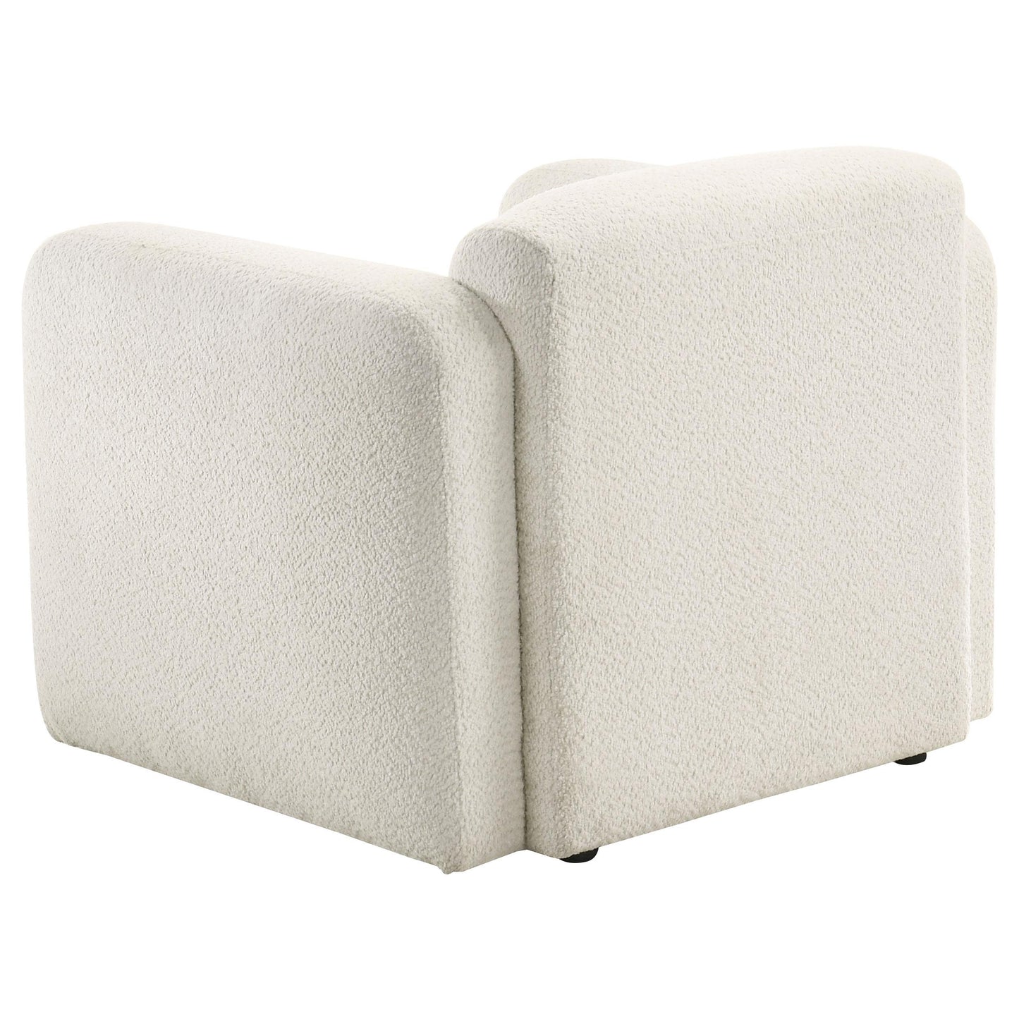  Coaster Furniture Dorset 509813 Fabric Upholstered Round Track Arm Accent Chair - White IMAGE 6
