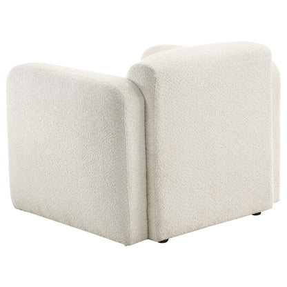  Coaster Furniture Dorset 509813 Fabric Upholstered Round Track Arm Accent Chair - White IMAGE 6